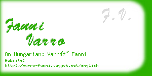 fanni varro business card